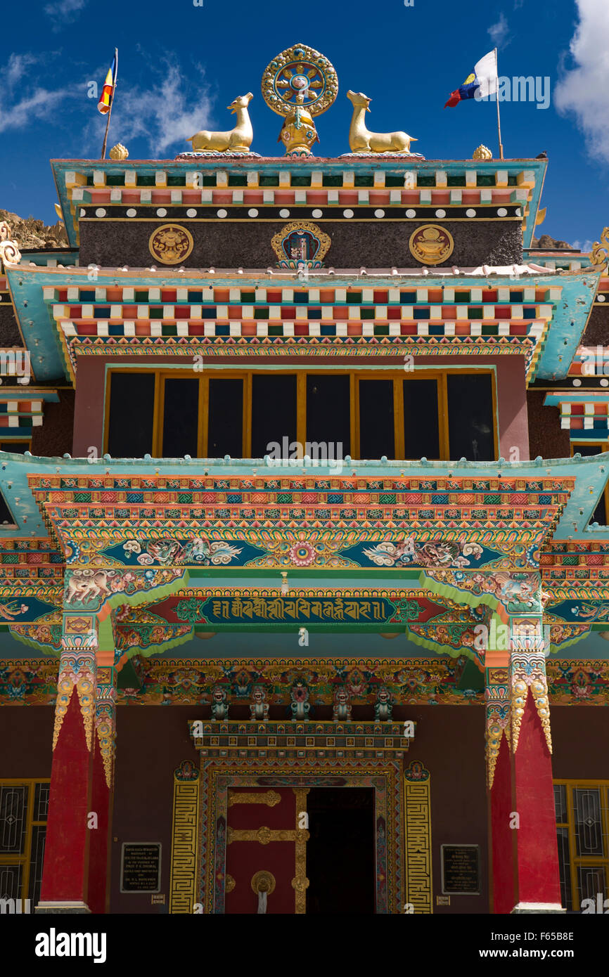 India, Himachal Pradesh, Spiti, Kaza, 2009 Sakya Tangyud (Tenggyu) Monastero, ingresso anteriore Foto Stock