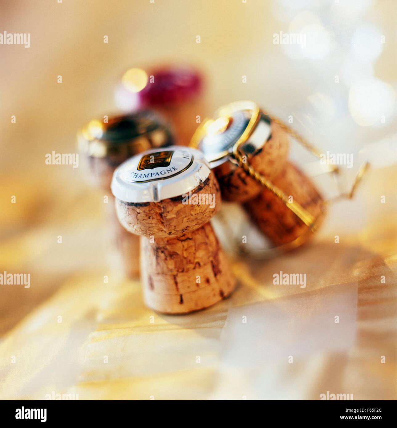 Tappi di champagne Foto Stock