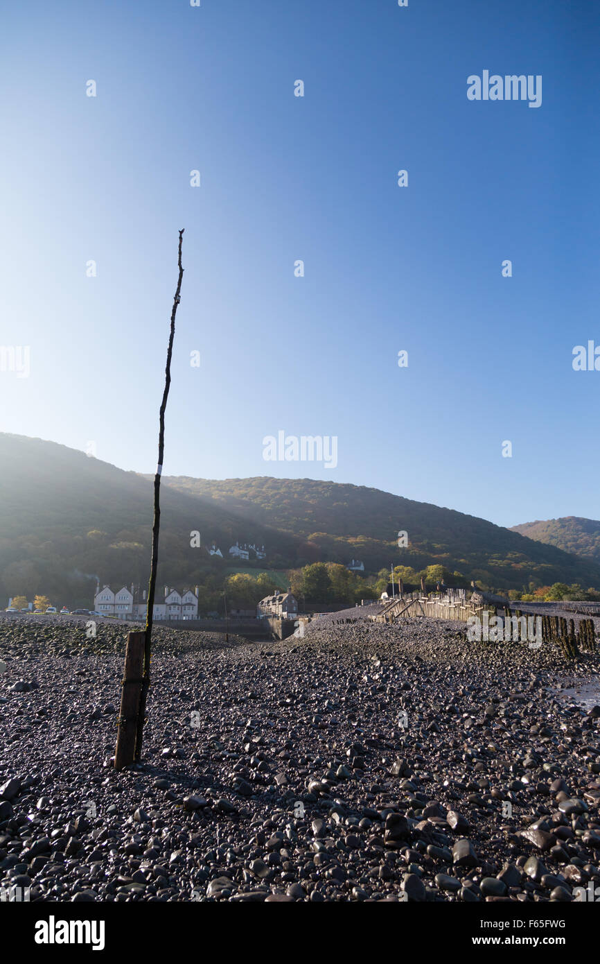 Porlock Weir costa e spiaggia sulla periferia di Minehead e il Parco Nazionale di Exmoor, Somerset REGNO UNITO Foto Stock