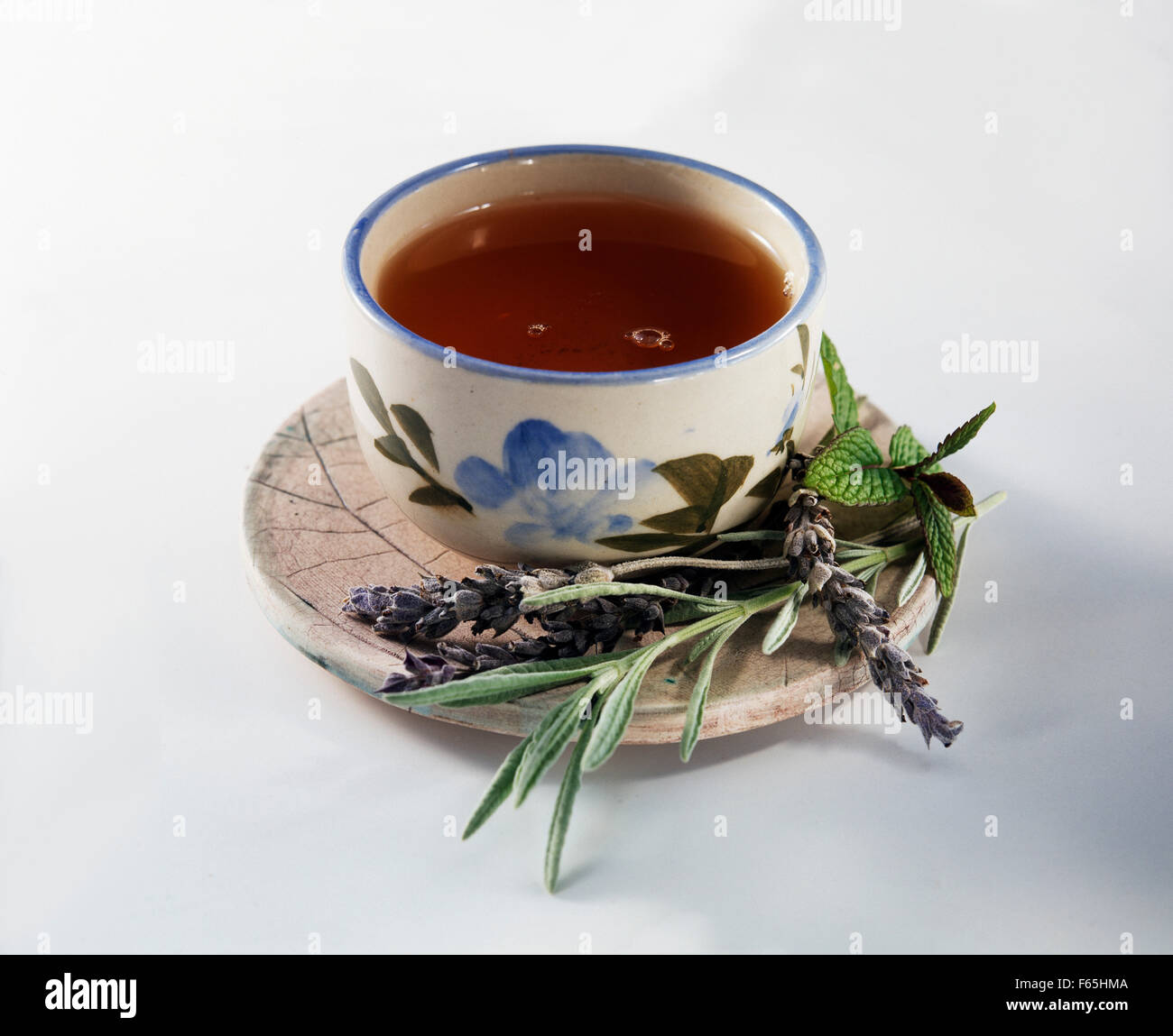 Lavanda e infuso di menta Foto Stock