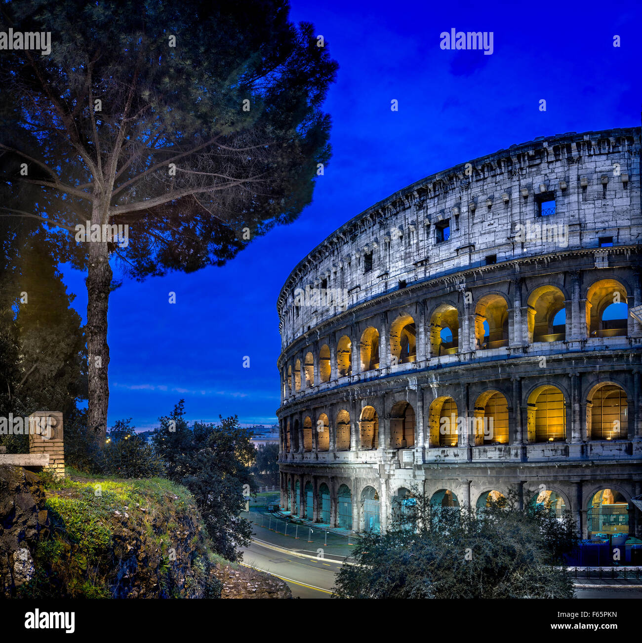 Il Colosseo, il Colosseo, Roma, Regione Lazio, Italia Foto Stock