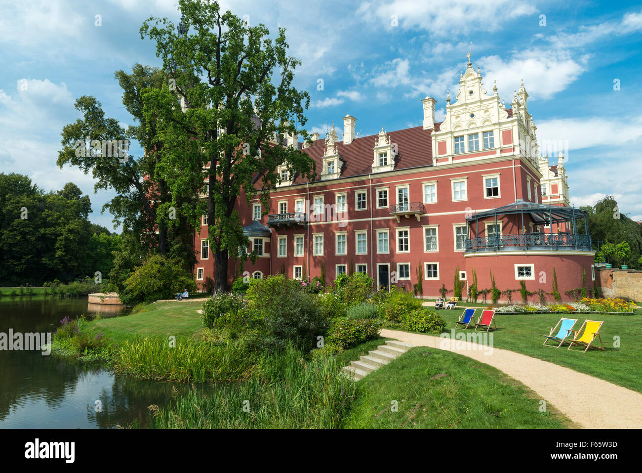 Muskau palace, Muskau Park, Superiore Lusazia, Germania Foto Stock