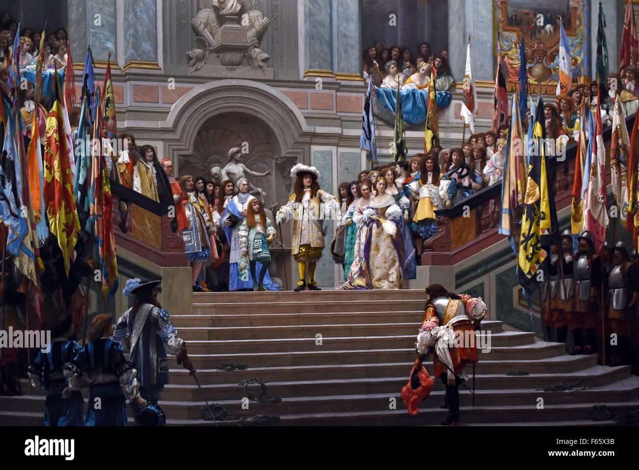 Réception du Grand Condé par Louis XIV (Versailles - Ricevere il grande Condé da Luigi XIV (Versailles, 1674) 1878 Gérôme, Jean Léon 1824 - 1904 Francia - Francese ( dettaglio ) en 1878 Francia - Francese Foto Stock