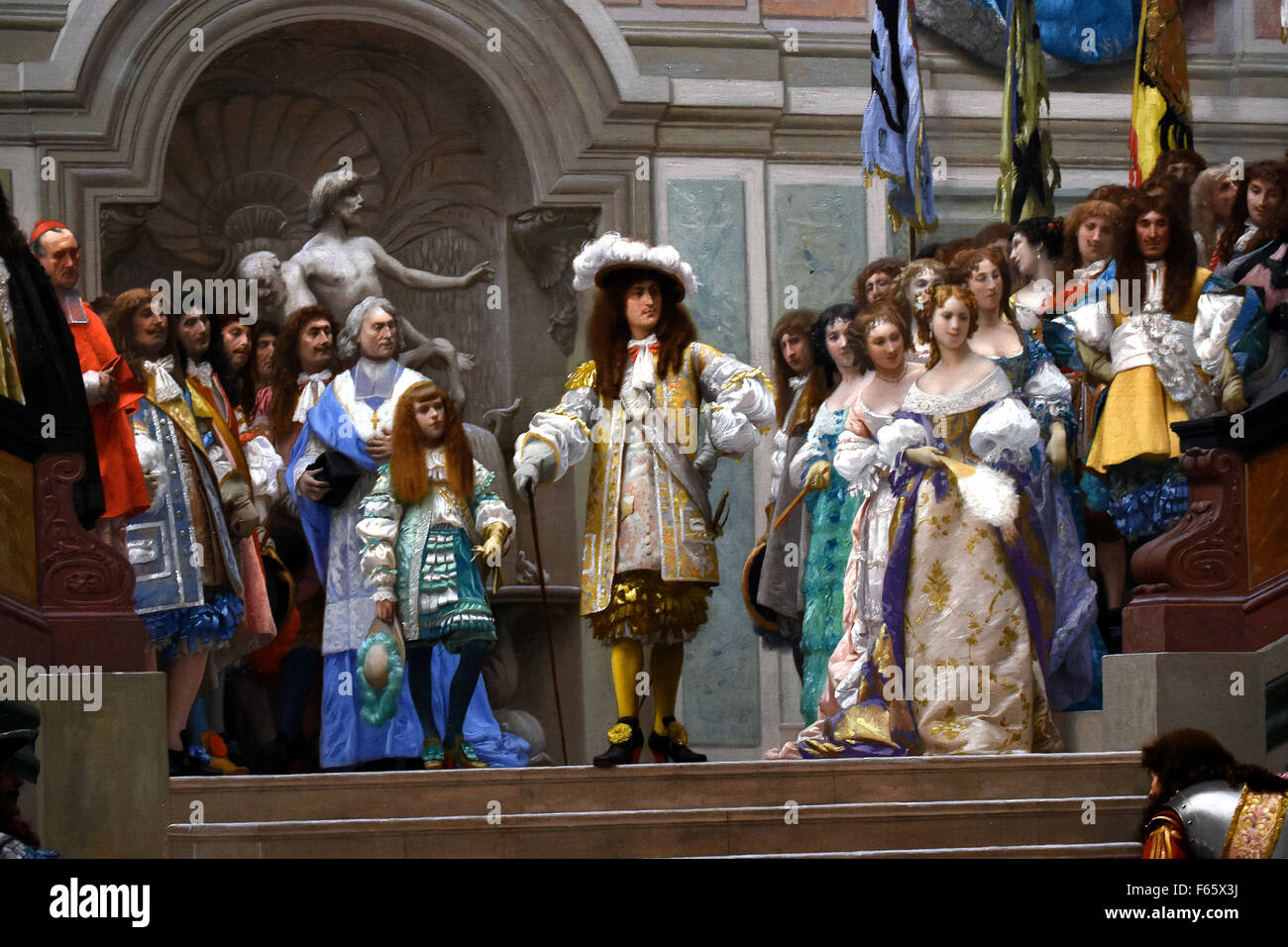 Réception du Grand Condé par Louis XIV (Versailles - Ricevere il grande Condé da Luigi XIV (Versailles, 1674) 1878 Gérôme, Jean Léon 1824 - 1904 Francia - Francese ( dettaglio ) Foto Stock