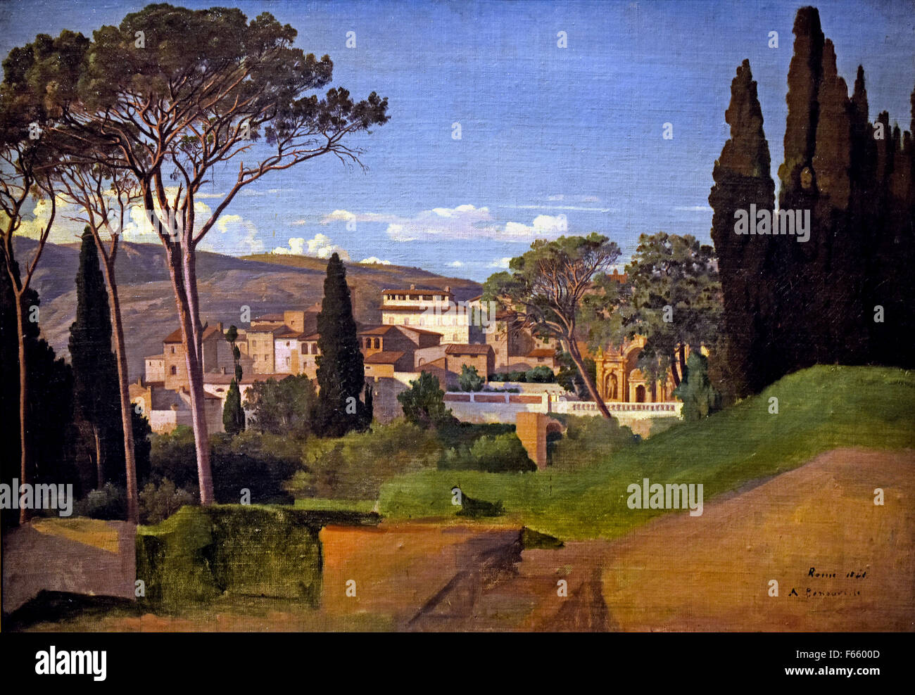 Vue d'une villa romaine - Vista di una villa romana 1844 Benouville, Achille 1815 - 1891 Francia - Francese Foto Stock