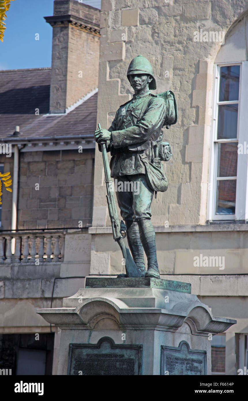 Bedford Bedfordshire South African War Memorial statua Foto Stock