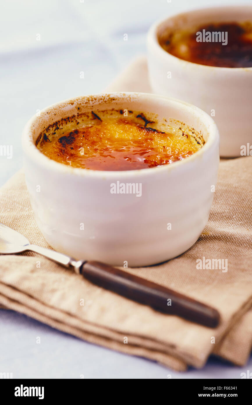 crème brulée Foto Stock