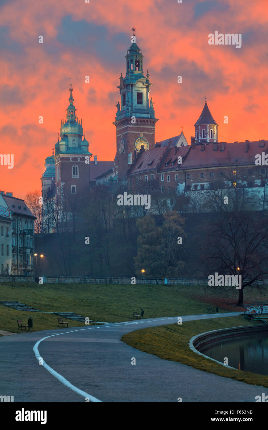 Cracovia il Castello Reale di Wawel Foto Stock