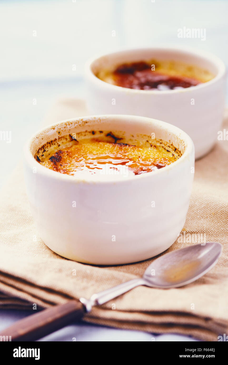 crème brulée Foto Stock