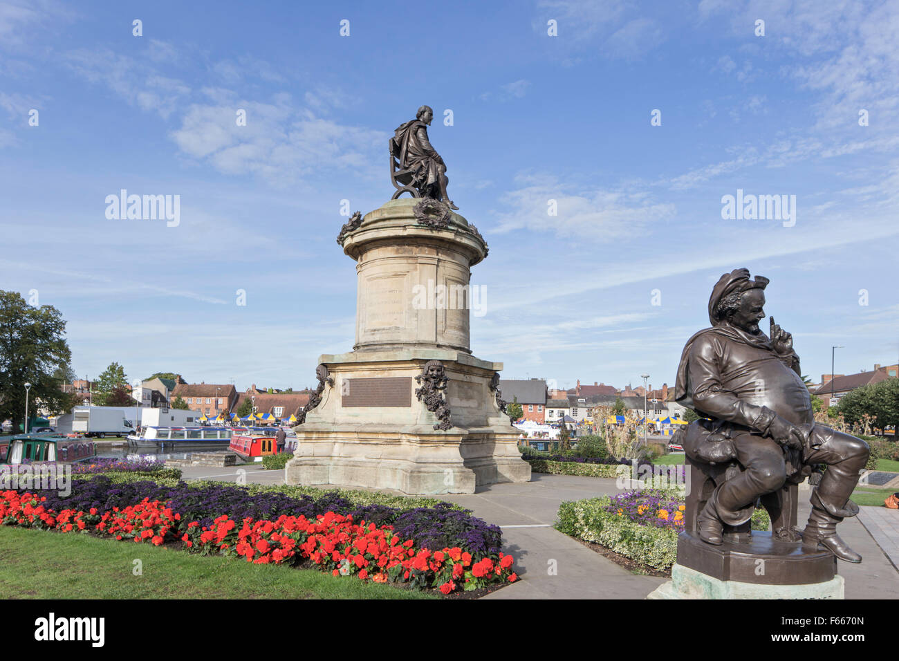 Il Memoriale di Shakespeare (1888) in Bancroft giardini, Stratford-upon-Avon, Warwickshire, Inghilterra, Regno Unito Foto Stock