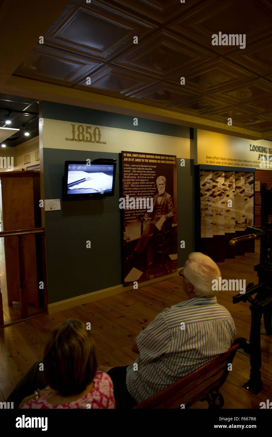 Presenta in corrispondenza della Mark Twain Boyhood Home & Museum, Annibale, MO Foto Stock