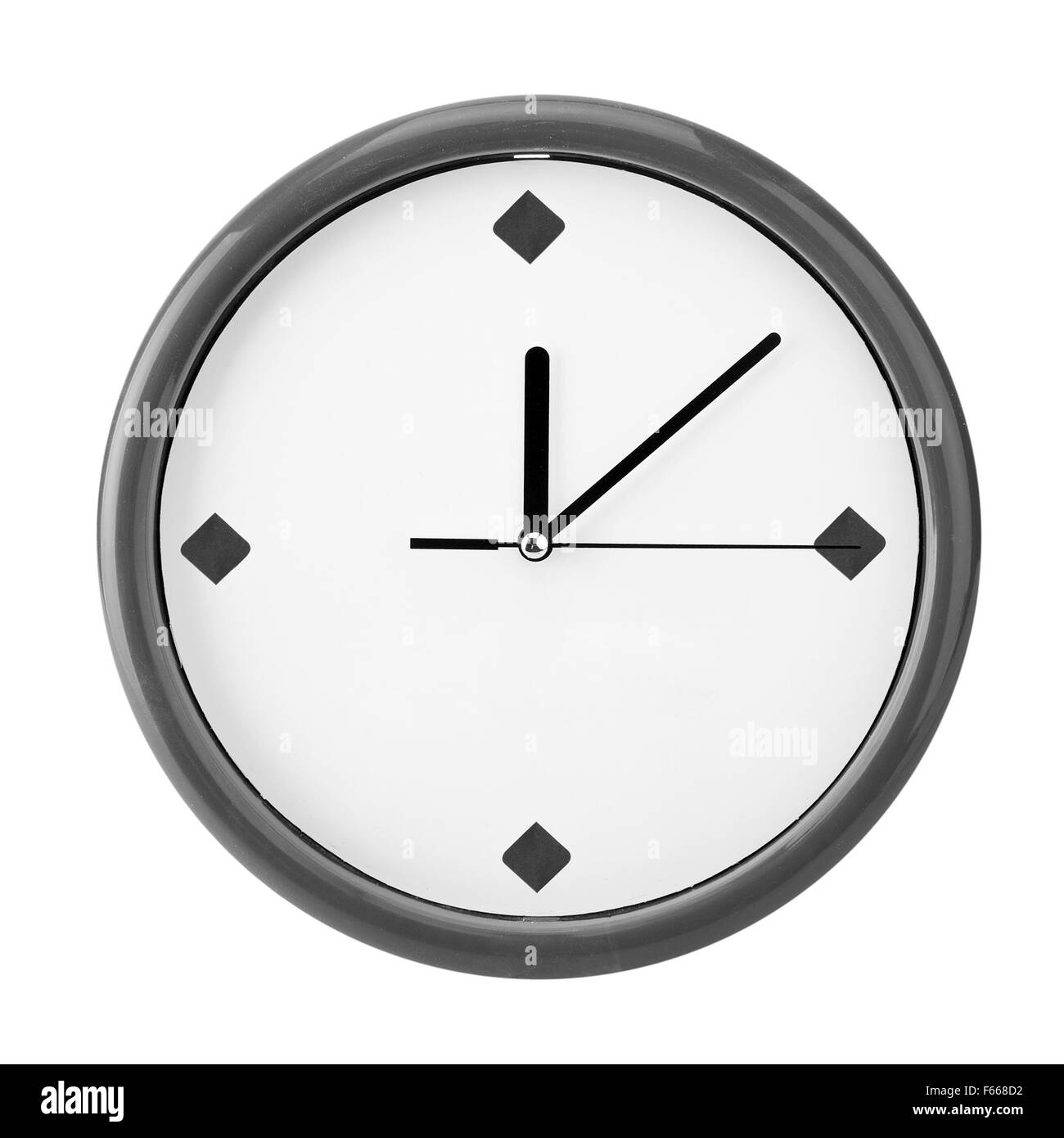 Vista ravvicinata di orologio. Isolato su bianco Foto Stock