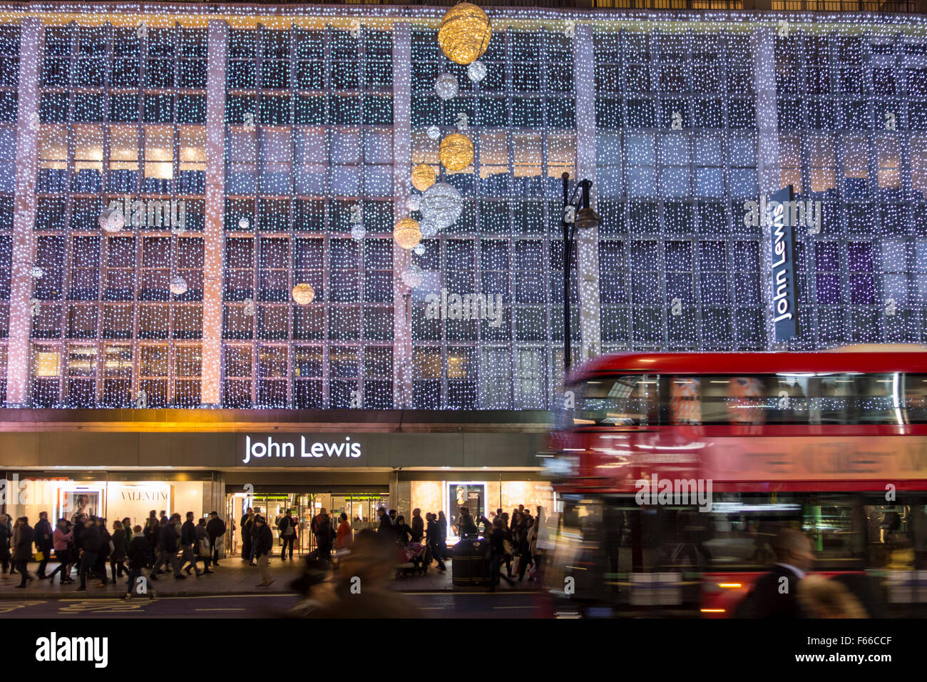 John Lewis decorazioni di Natale, Oxford Street, Londra 2015 Foto Stock