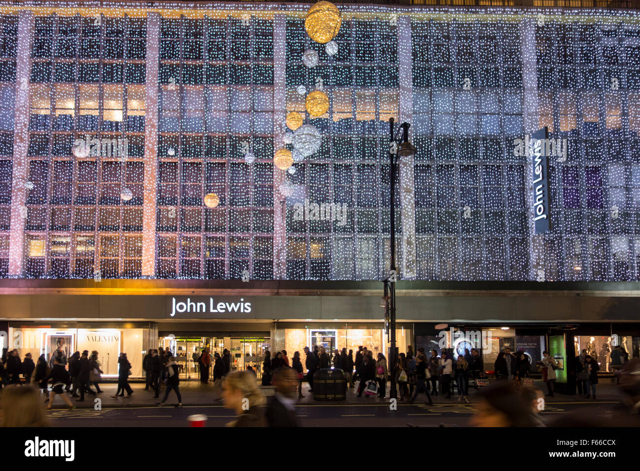 John Lewis decorazioni di Natale, Oxford Street, Londra 2015 Foto Stock