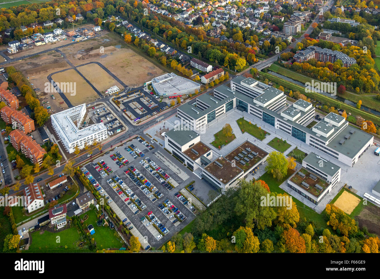 College, Hochschule Hamm Lippstadt, HSHL, HSHL, Paracelsuspark con appartamenti di studenti quarti scientifica, SCI Foto Stock