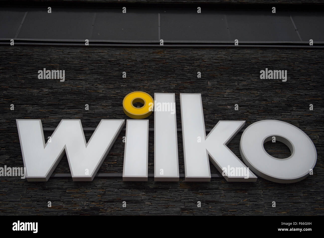 Un negozio Wilko segno logo. Foto Stock