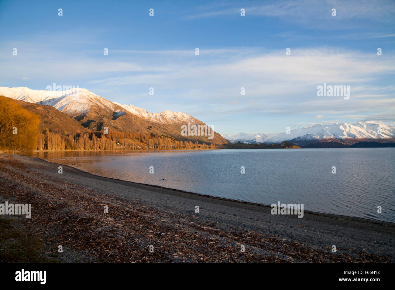 Il lago Wanaka paesaggio, Isola del Sud, Nuova Zelanda Foto Stock
