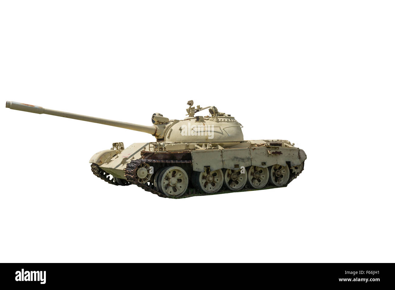 T-55 serbatoio su uno sfondo bianco. Foto Stock