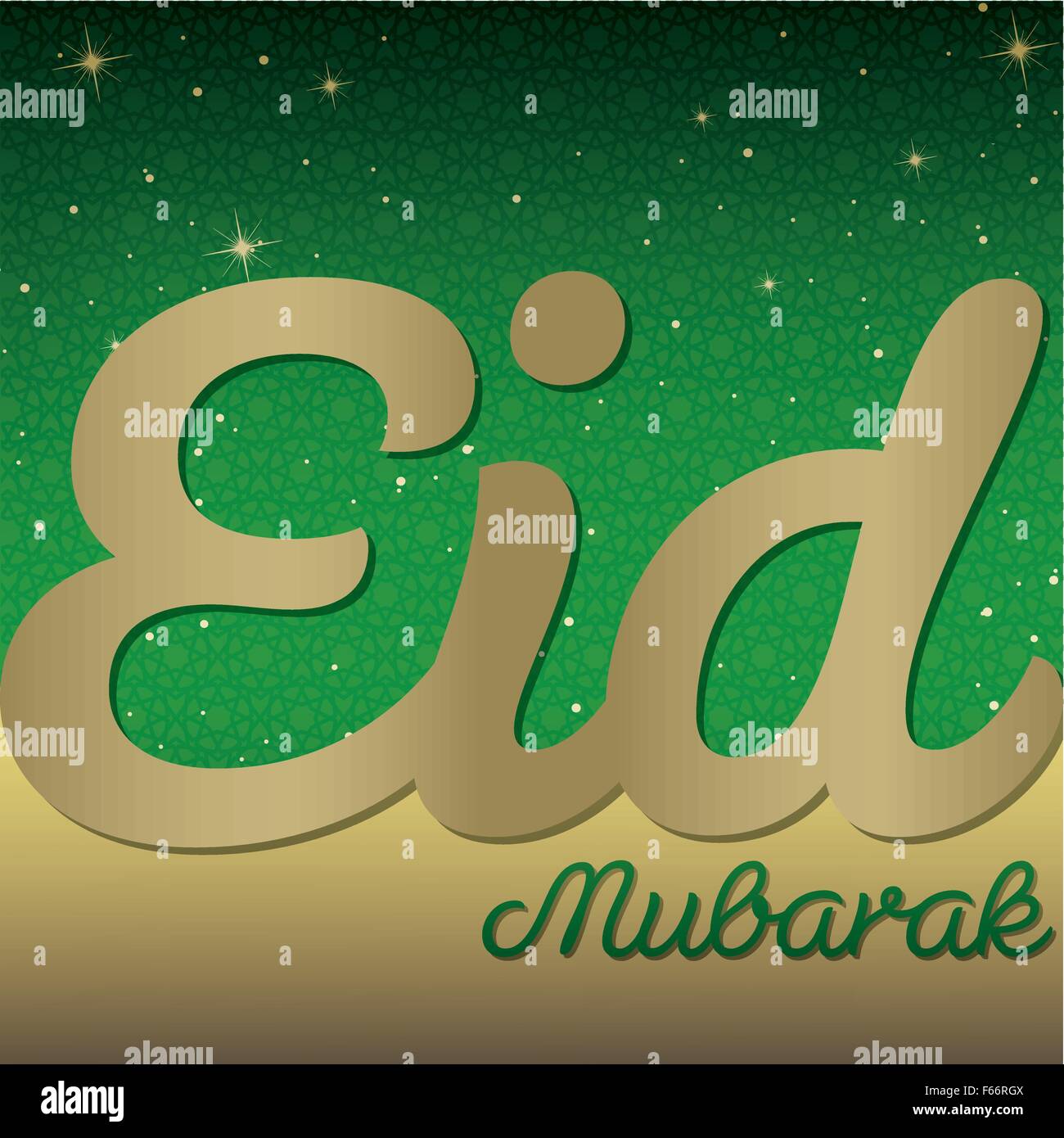 Elegante 'tipografici Eid Mubarak" (Beati Eid) Card in formato vettoriale. Illustrazione Vettoriale