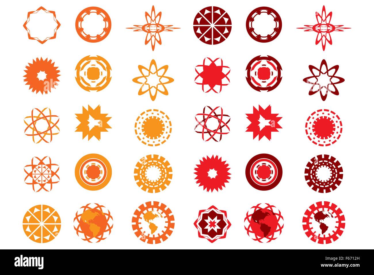 Vari disegni logo in rosso e arancione isolato su bianco - utile per i  progettisti - creazioni di logo, disponibile come modificabili Immagine e  Vettoriale - Alamy