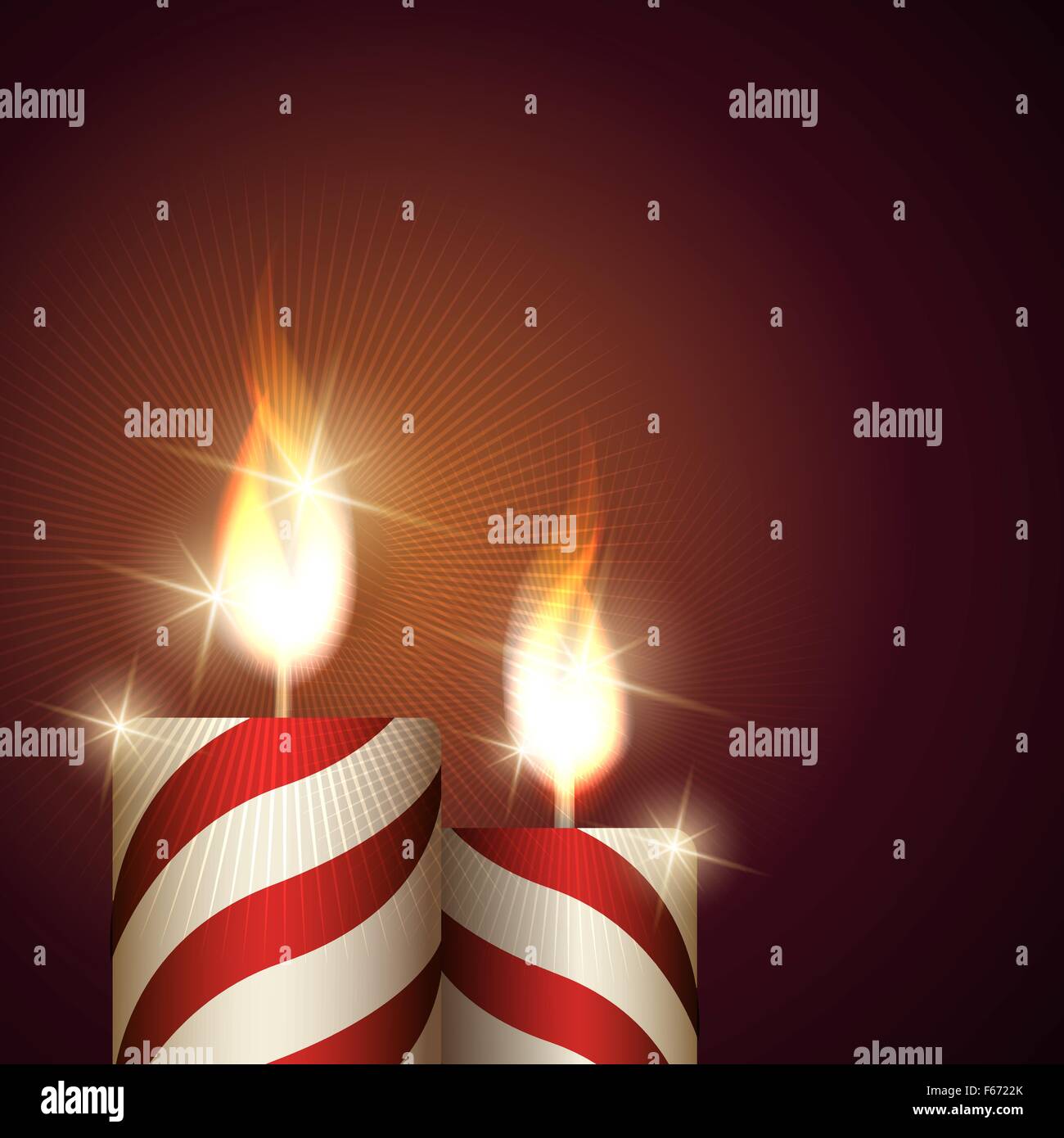 Natale candele su sfondo nero. Illustrazione colorata. Illustrazione Vettoriale