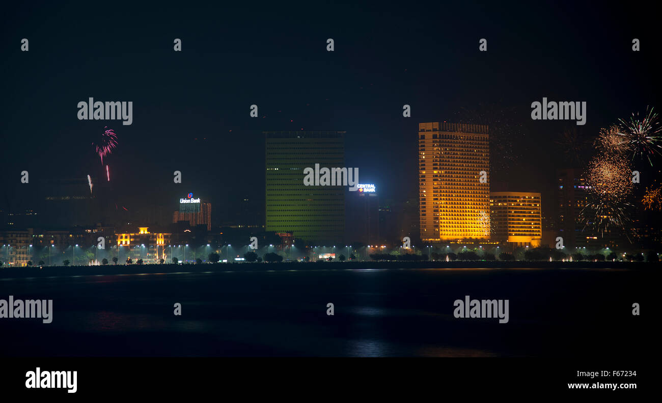 L immagine del fuoco lavora al Marine Drive è stata presa in Mumbai, India Foto Stock