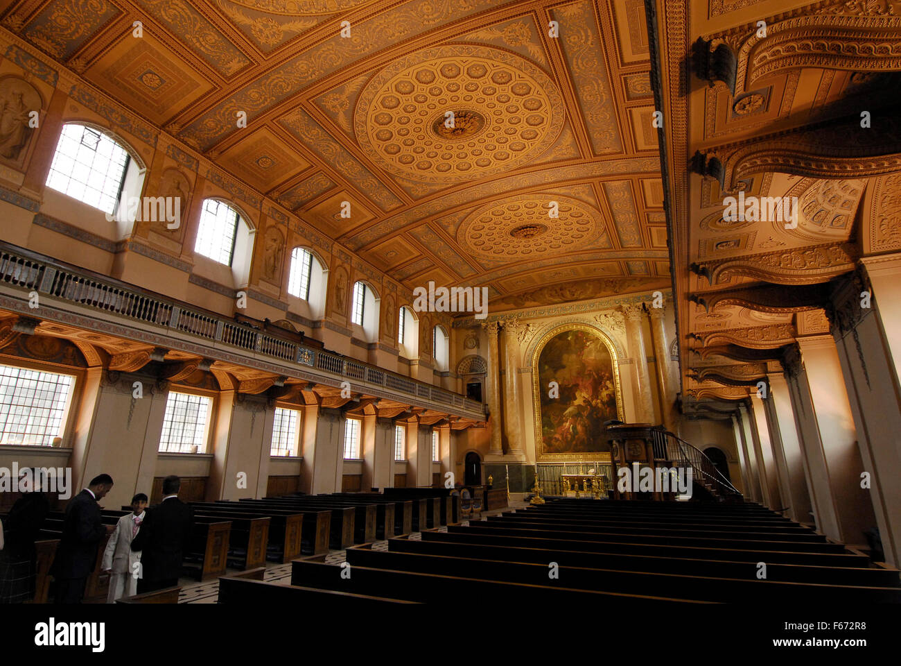 Cappella, Old Royal Naval College, London, Regno Unito Foto Stock