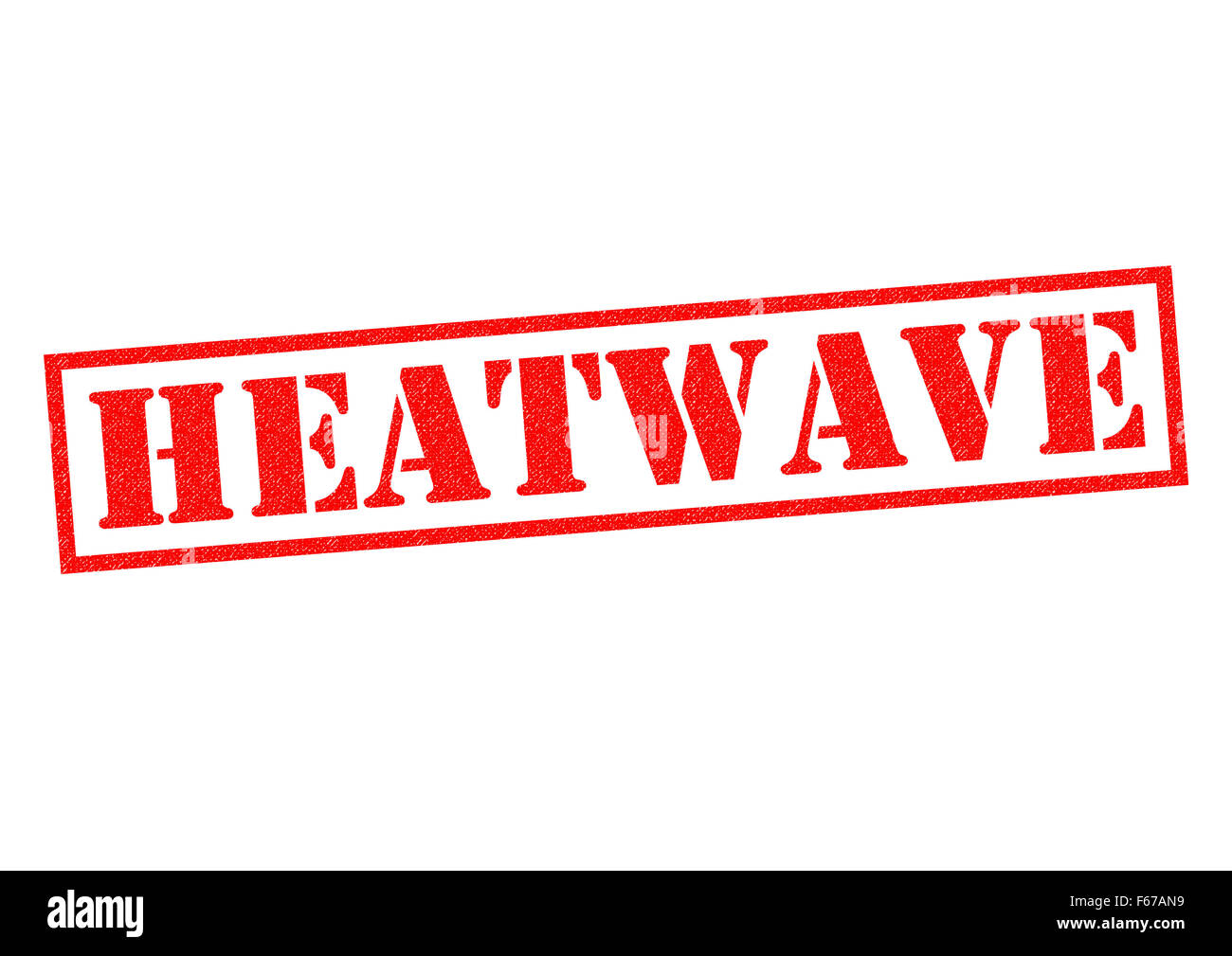 Ondata di caldo rosso timbro di gomma su uno sfondo bianco. Foto Stock