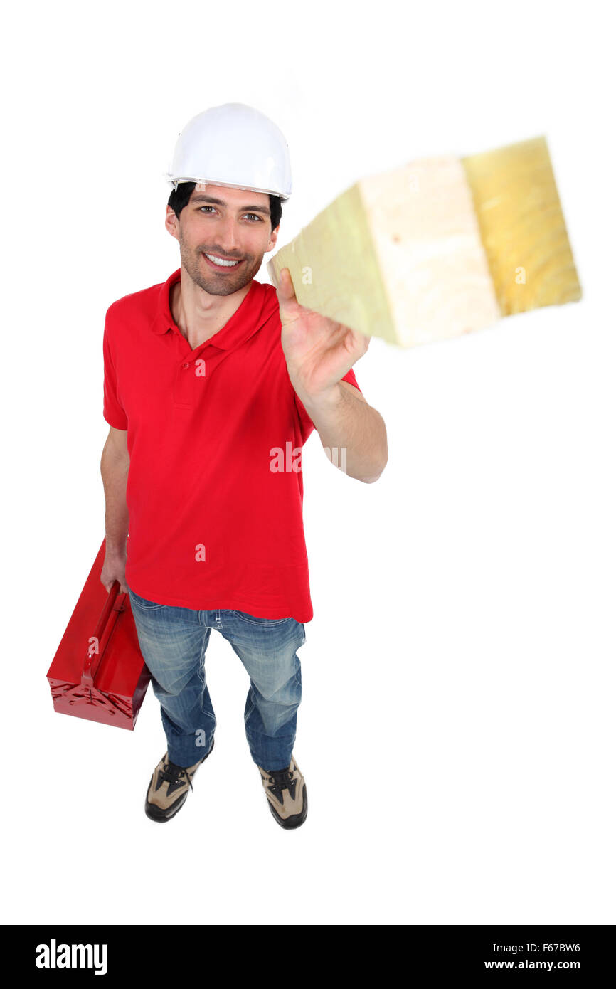 Giovane operaio Foto Stock