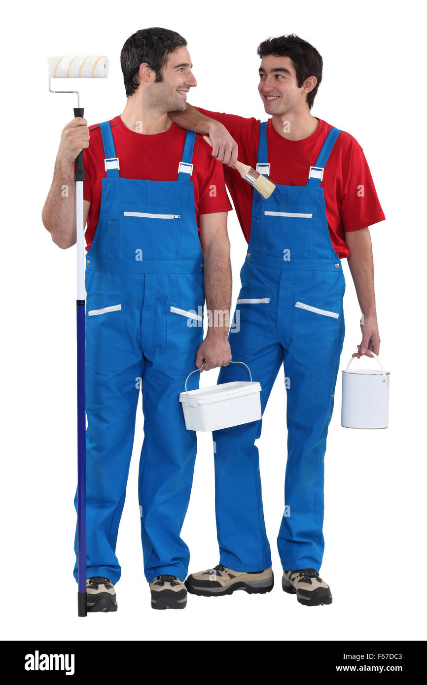 Due pittore decoratori Foto Stock