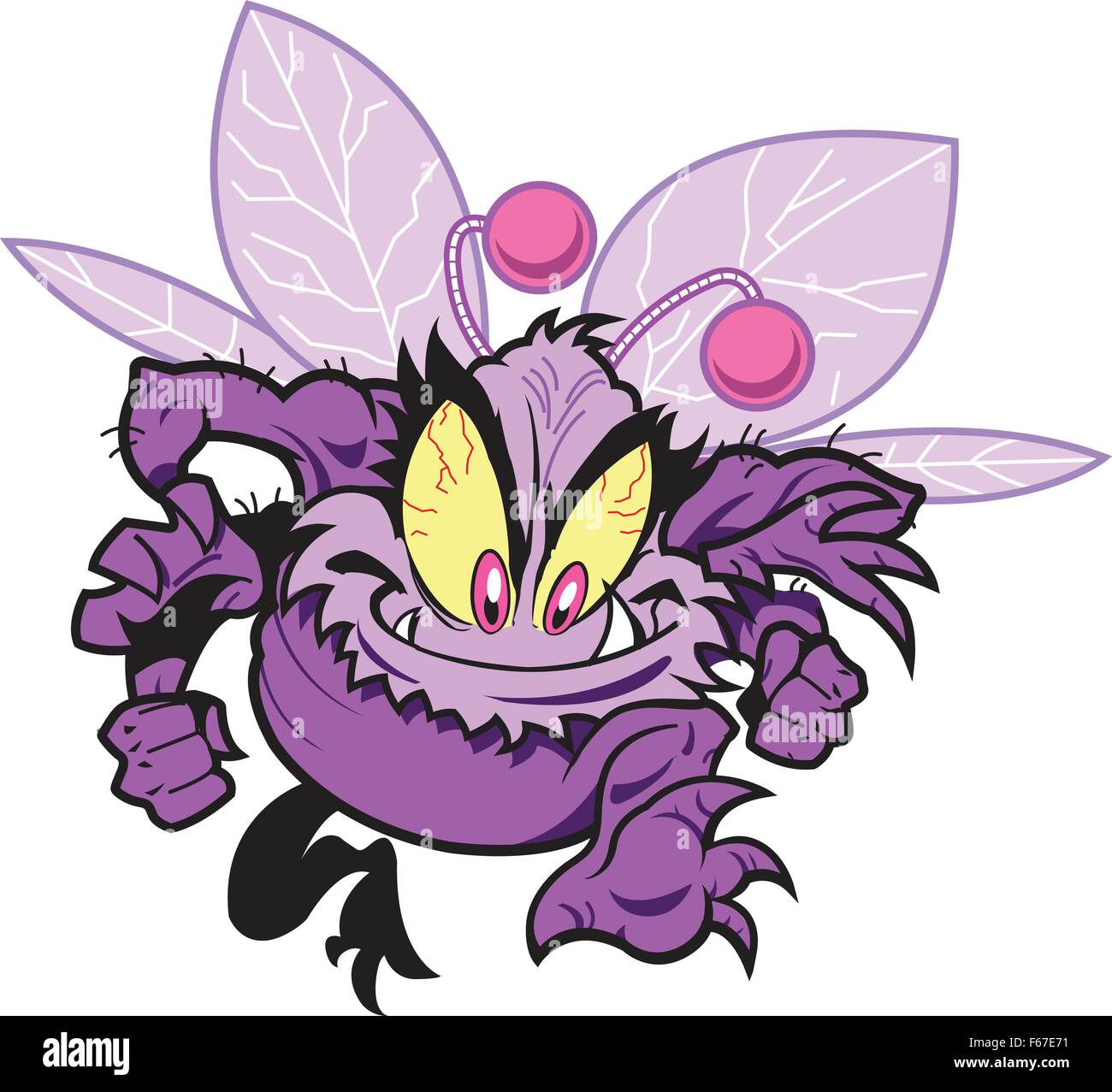 Nasty Bug di germe di batteri virus Illustrazione Vettoriale