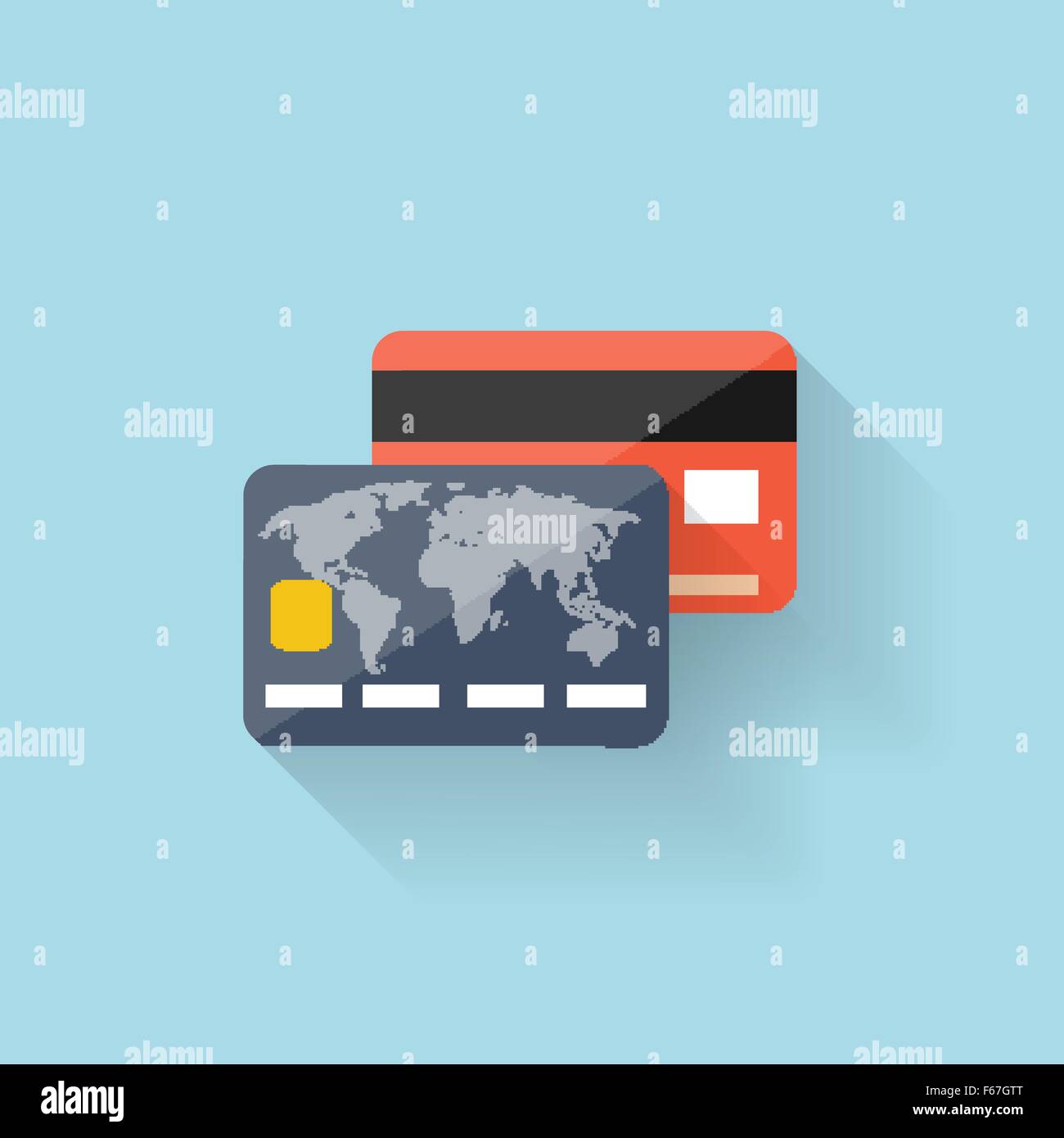 Piatto icona web. Carta bancaria. Illustrazione Vettoriale