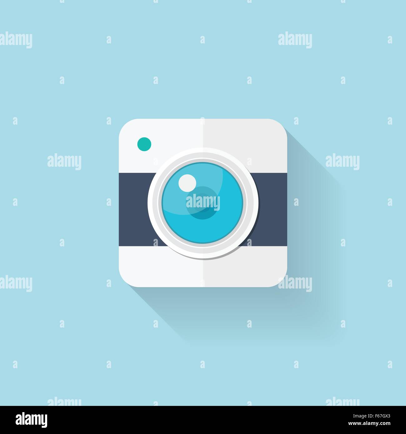 Piatto icona web. Applicazione della fotocamera. Illustrazione Vettoriale