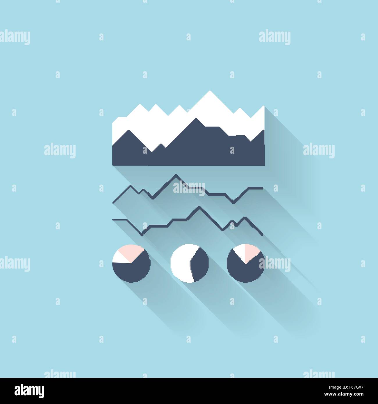 Piatto icona web. Il diagramma bancaria Illustrazione Vettoriale