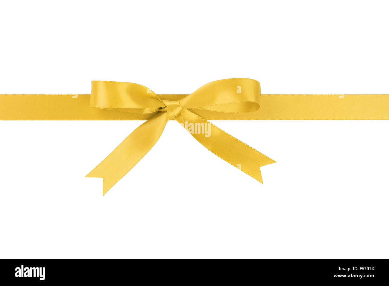 Orizzontale di nastro giallo con archetto da sopra Foto Stock