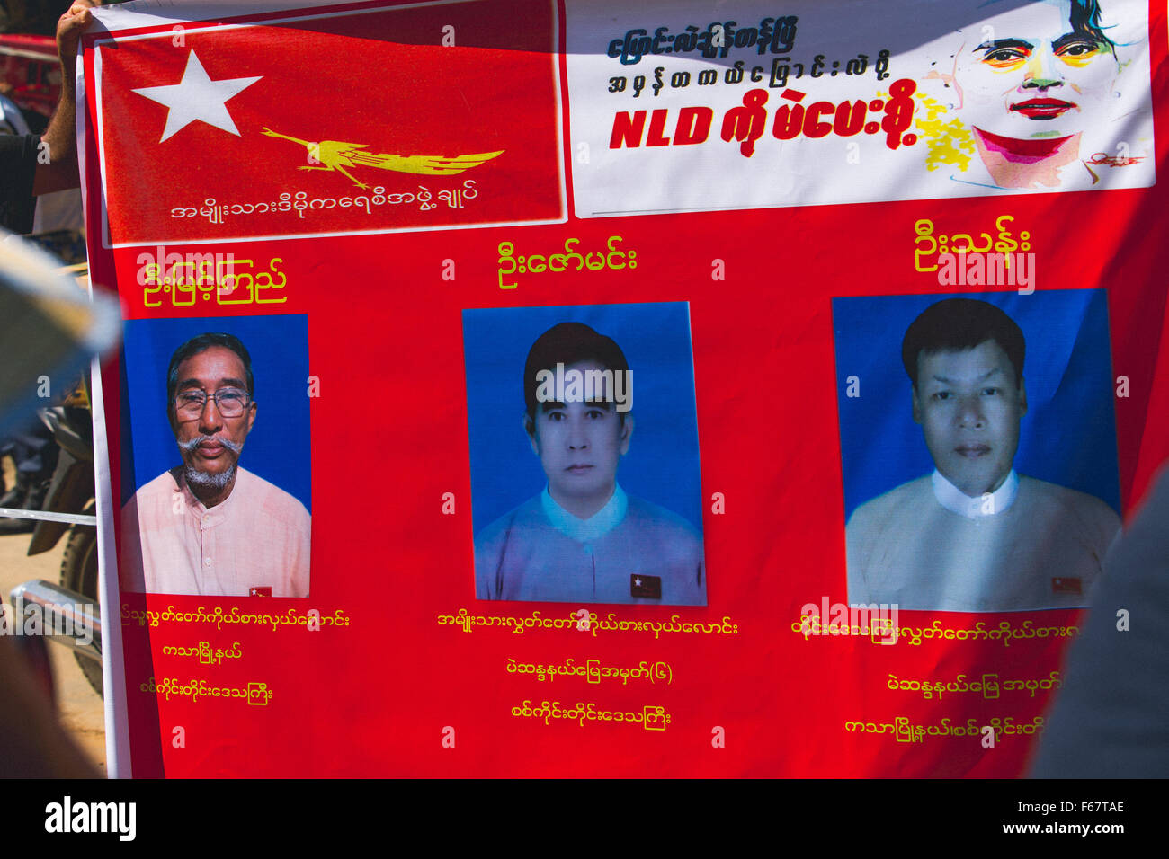 NLD cartellone elettorale candidati Foto Stock