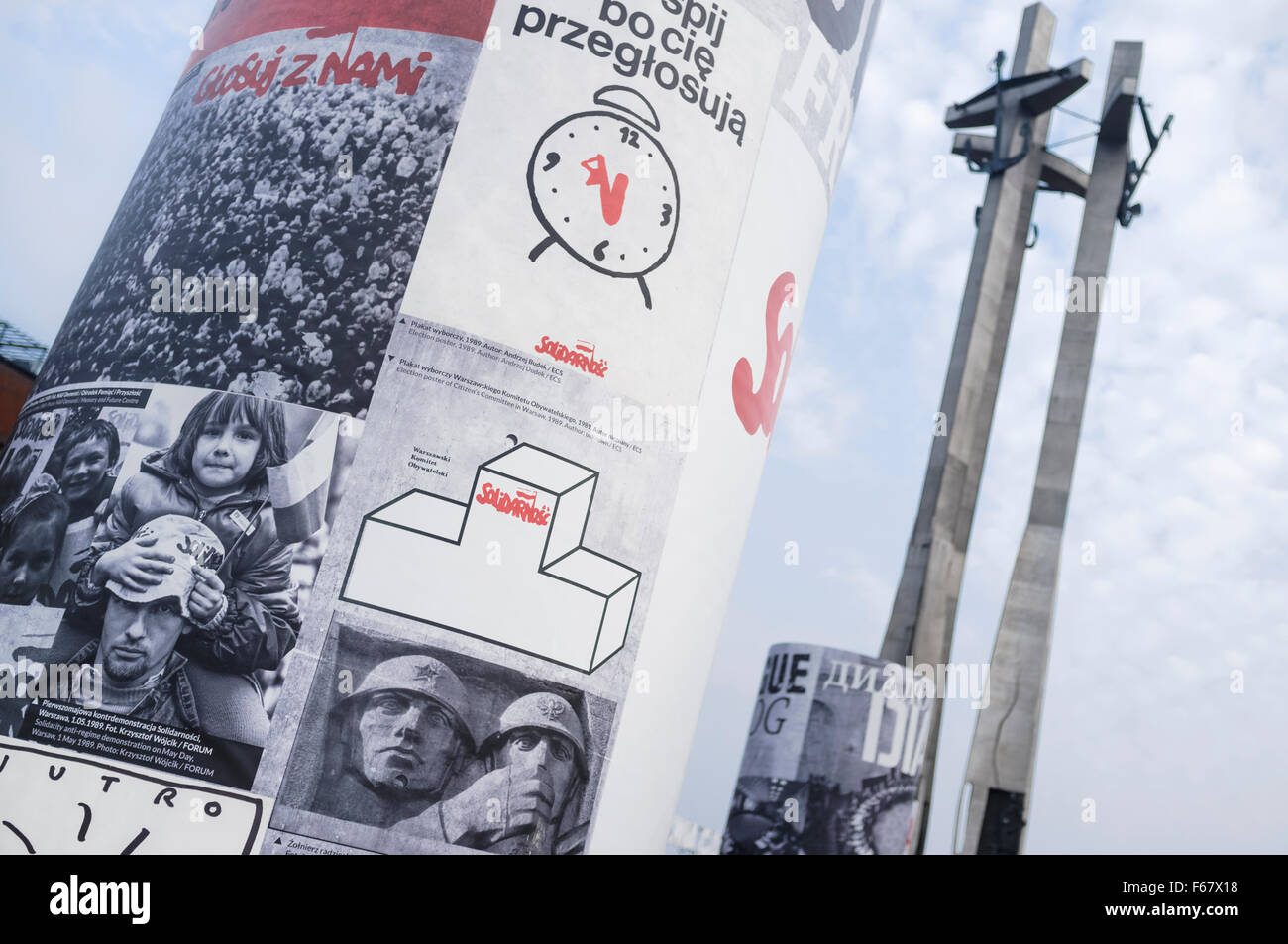 Monumento ai Caduti i lavoratori del cantiere di 1970 e la solidarietà europea centro dedicato alla storia di solidarietà, il Polacco Foto Stock