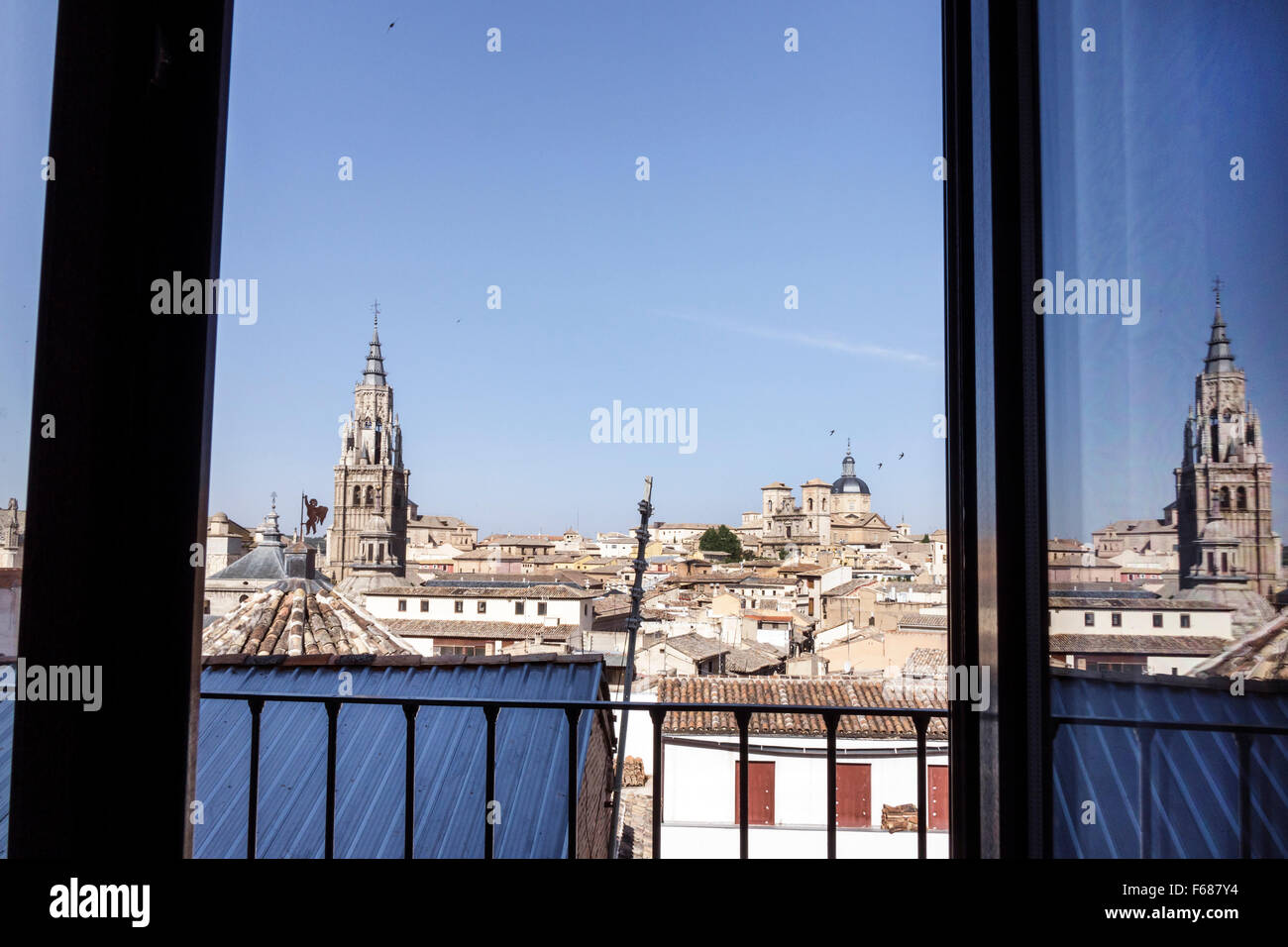 Toledo Spagna, Europa, spagnolo, ispanico ispanico Latino Latino Latino Latino Latino, spagnolo, sito Patrimonio dell'Umanità, centro storico, tetti, campanile, st Foto Stock
