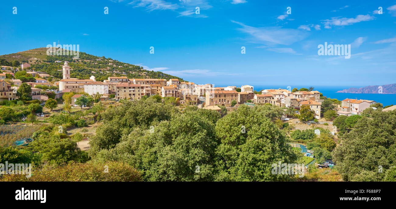 Villaggio di Piana, Les Calanches, Corsica, Francia, UNESCO Foto Stock