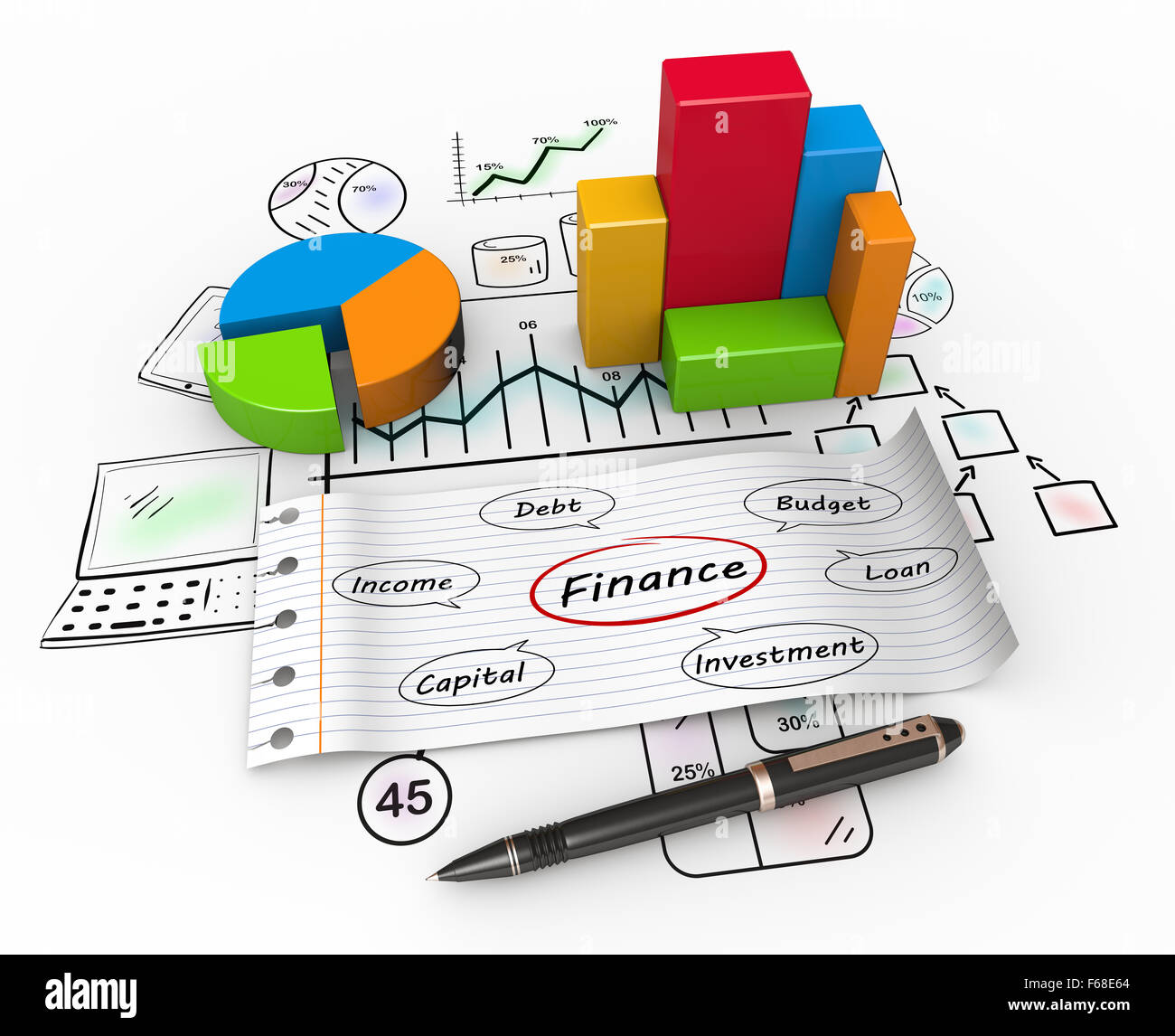 Finanza e gestione come un concetto Foto Stock