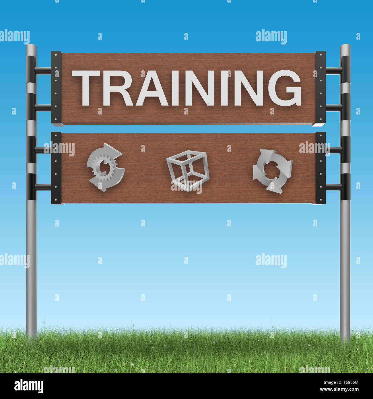 Sviluppo di business segno con simboli Foto Stock