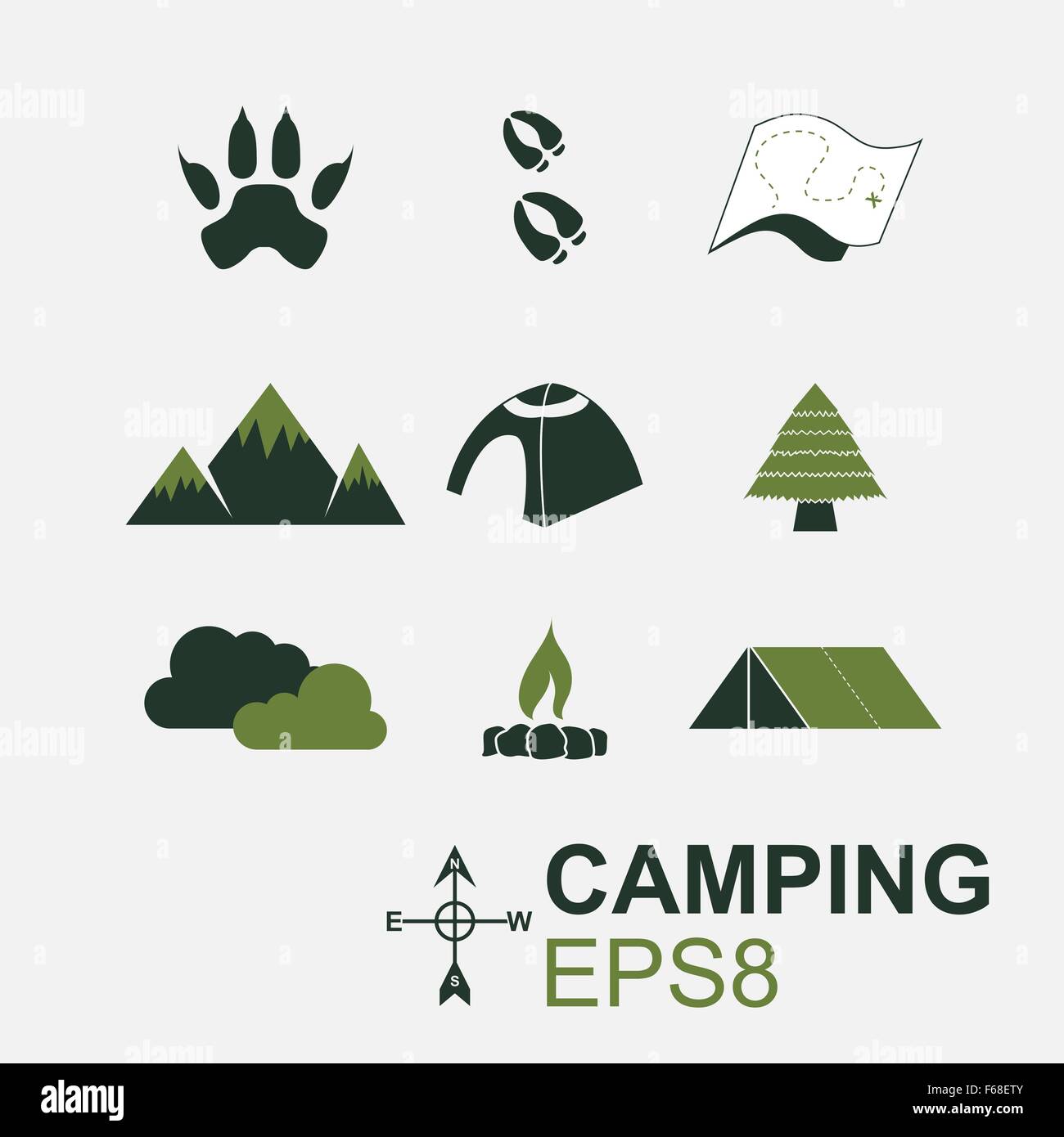 Camping simbolo in EPS8 Illustrazione Vettoriale
