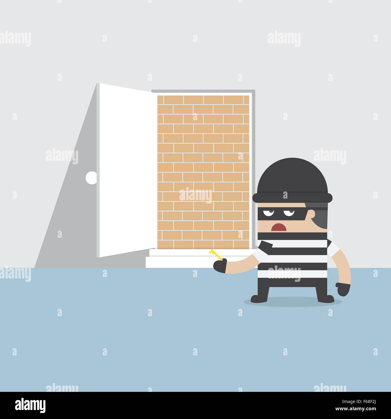 Un ladro non possono passare attraverso lo sportello di sicurezza, il vettore, EPS10 Illustrazione Vettoriale