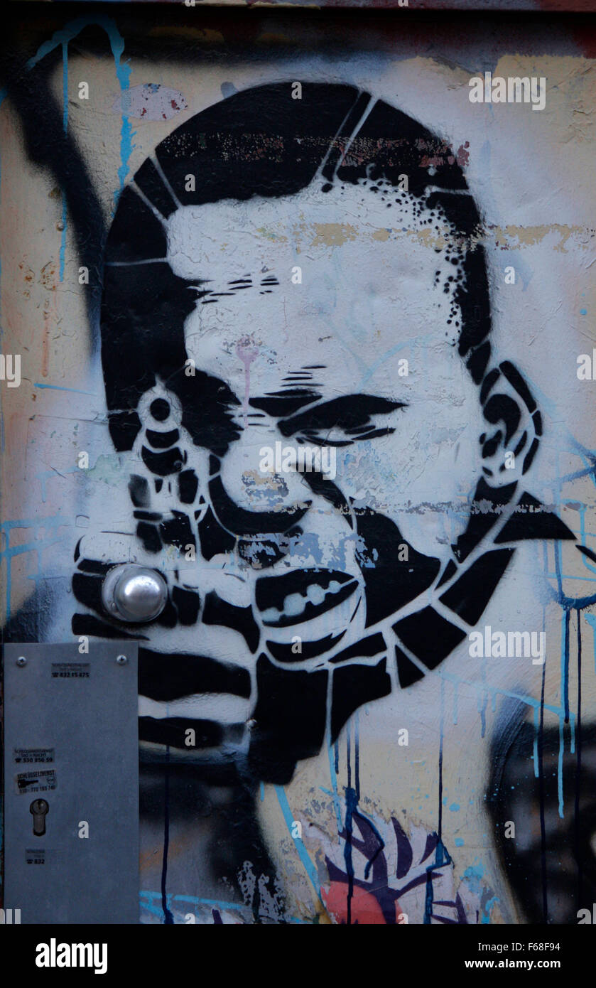 Grafitty/ Street Art, Berlino. Foto Stock