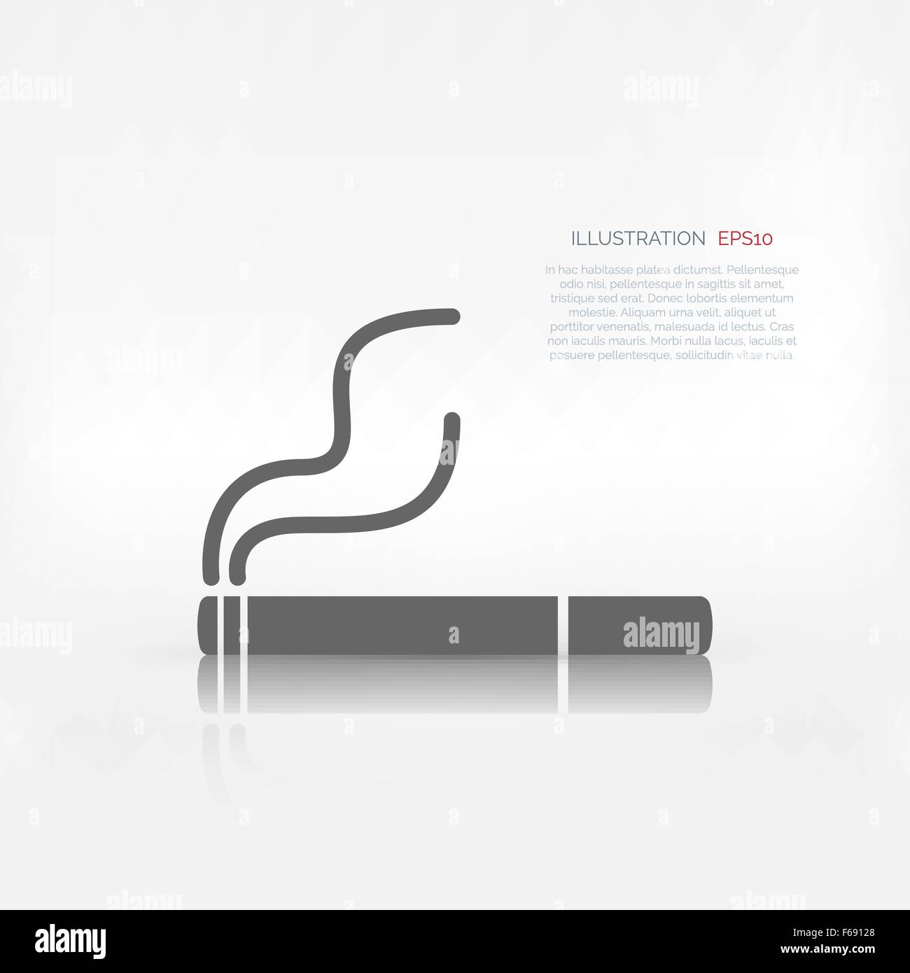 Simbolo del fumo. Icona di sigaretta. Illustrazione Vettoriale