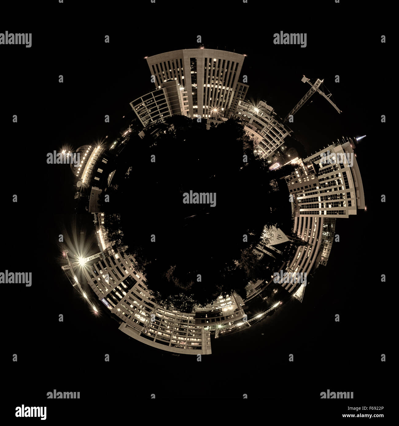 Boise City skyline notturno con luce Foto Stock