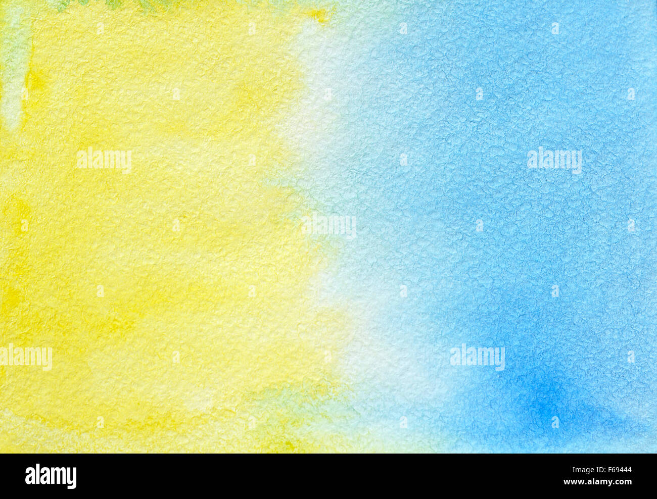 Abstract blu e giallo texture ad acquerello Foto Stock