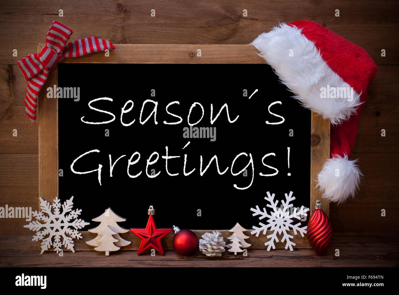 Lavagna Marrone cappello da Babbo Natale natale decorazione stagioni saluto Foto Stock