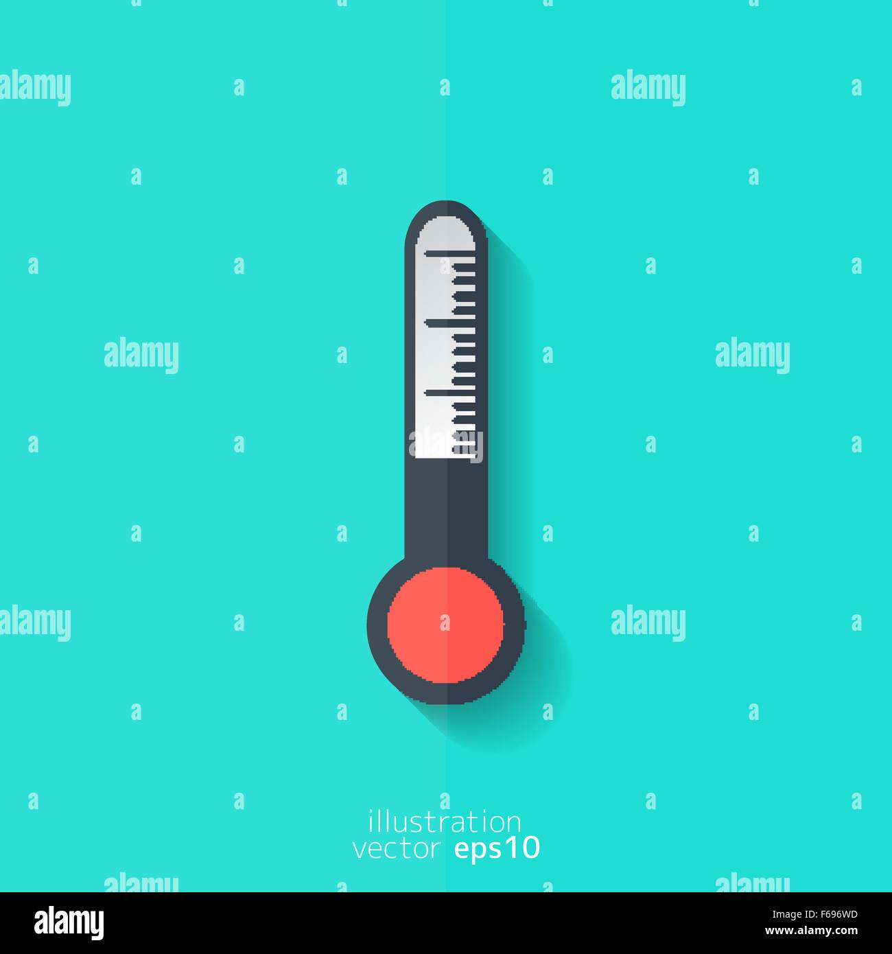 Termometro web icon. Design piatto. Illustrazione Vettoriale
