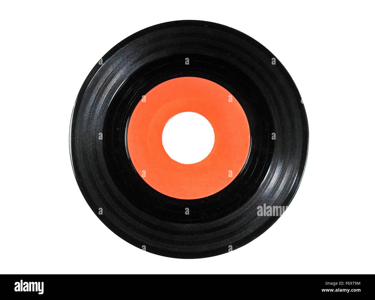 Foto di vecchi dischi in vinile su sfondo bianco Foto Stock